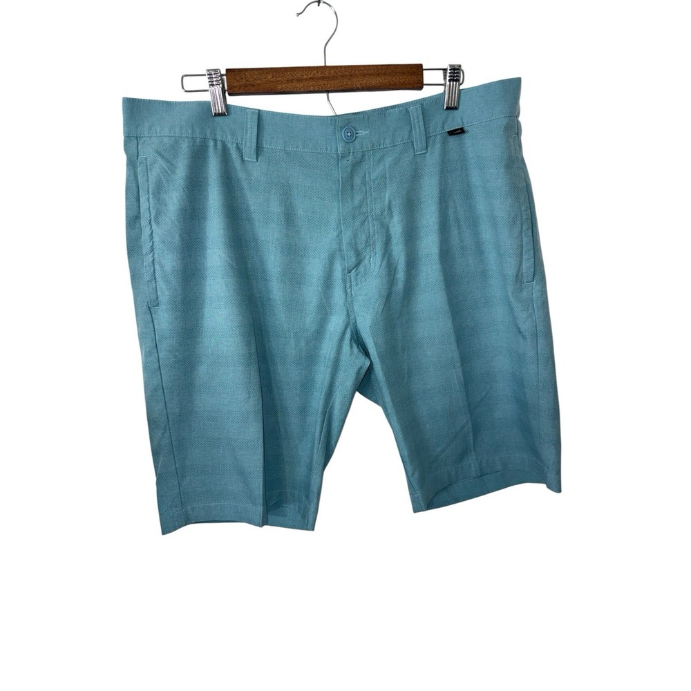 Travis Mathew Switchbacks Hybrid  Shorts Stretch No Wrinkle Teal Blue Sz 36x10